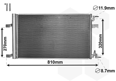 37005499 VAN Wezel Radiador de aire acondicionado