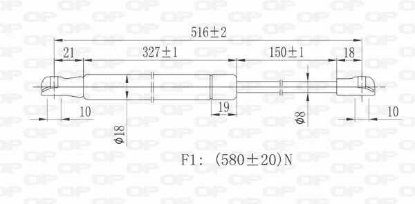 GSR616500 Open Parts Amortiguador de porton