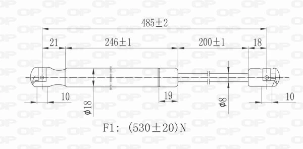 GSR610100 Open Parts Amortiguador de porton