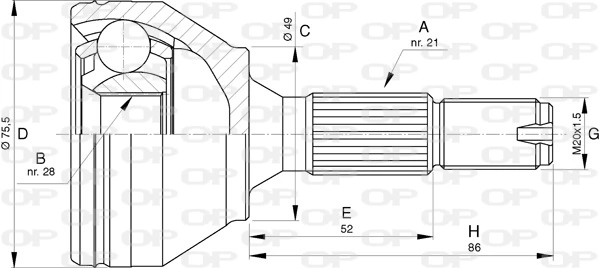 CVJ574510 Open Parts