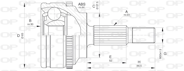 Junta homocinética exterior delantera para Renault Scenic I (JA0, JA1, FA0)