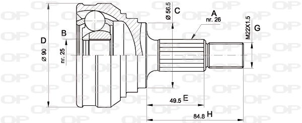CVJ502110 Open Parts