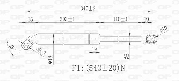 GSR619000 Open Parts Amortiguador de porton
