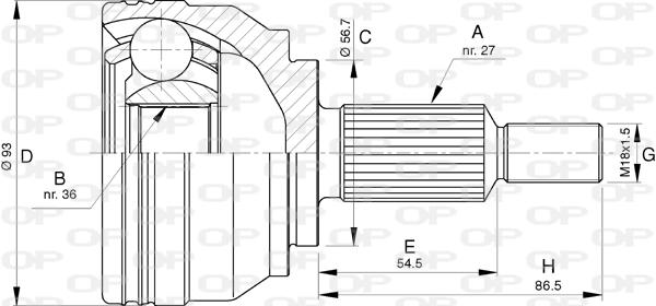 CVJ577910 Open Parts