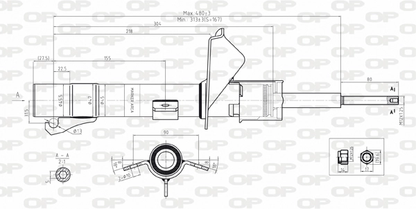 Amortiguador delantero para Ford Fiesta IV (JAS, JBS)