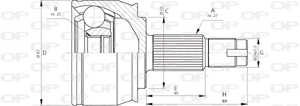 Junta homocinética exterior delantera para Alfa Romeo Giulietta (940)