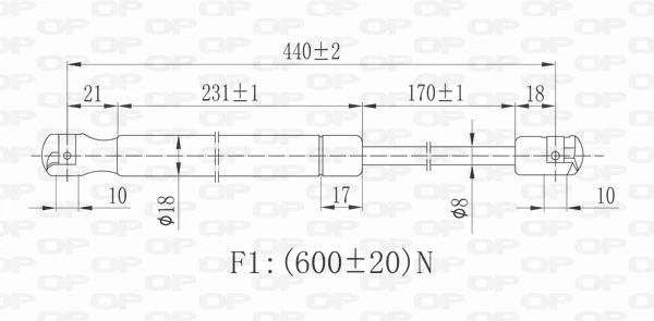 GSR605400 Open Parts Amortiguador de porton