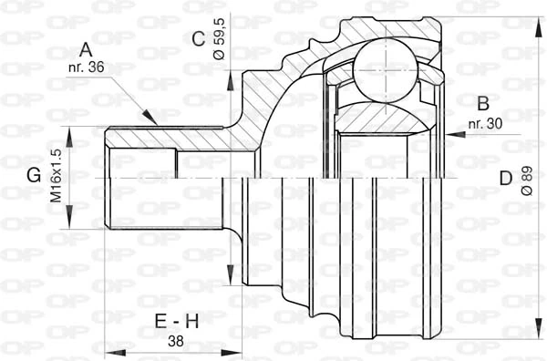 CVJ582810 Open Parts