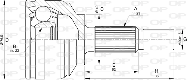 CVJ576310 Open Parts