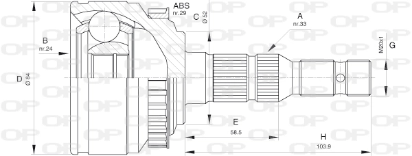 CVJ552710 Open Parts