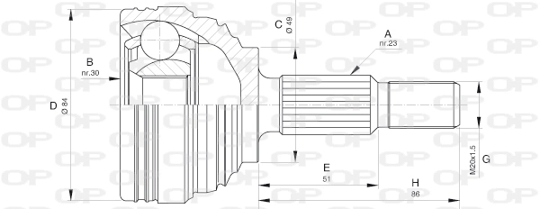 CVJ561310 Open Parts
