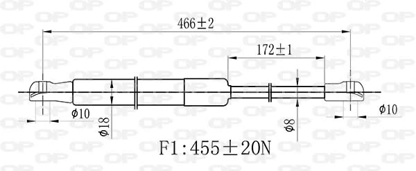 GSR648500 Open Parts Amortiguador de porton