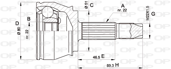 CVJ536110 Open Parts