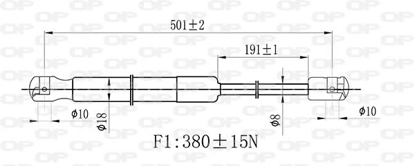 GSR650600 Open Parts Amortiguador de porton