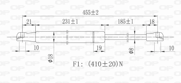 GSR635800 Open Parts Amortiguador de porton