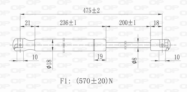GSR607700 Open Parts Amortiguador de porton