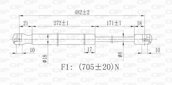 GSR614600 Open Parts Amortiguador de porton