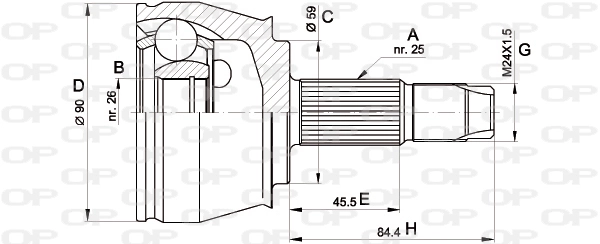 CVJ537510 Open Parts