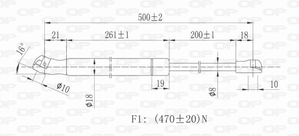 GSR638400 Open Parts Amortiguador de porton