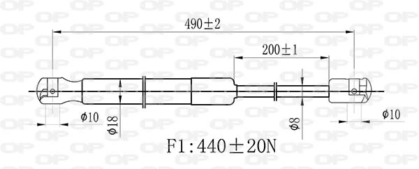 GSR648400 Open Parts Amortiguador de porton
