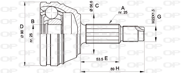 CVJ519810 Open Parts