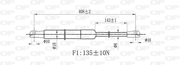 Muelle neumatico maletero Mercedes A4539800064