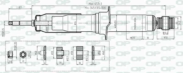 Amortiguador delantero para Toyota Land Cruiser  (J9)