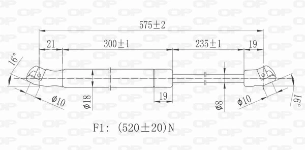 GSR610000 Open Parts Amortiguador de porton