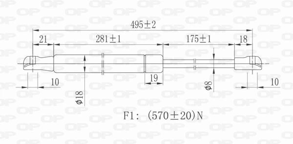 GSR613700 Open Parts Amortiguador de porton