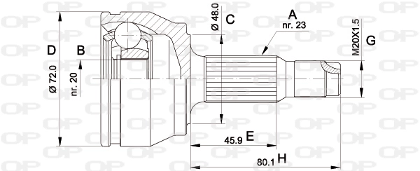 Junta homocinética exterior delantera Ford Fiesta II desde 32,75 €