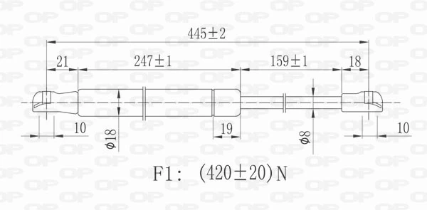 GSR607100 Open Parts Amortiguador de porton