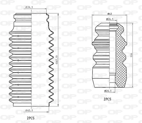 Tope de amortiguador trasero y guardapolvo para Ford Mondeo B4Y