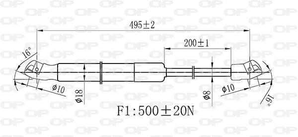 GSR644300 Open Parts Amortiguador de porton