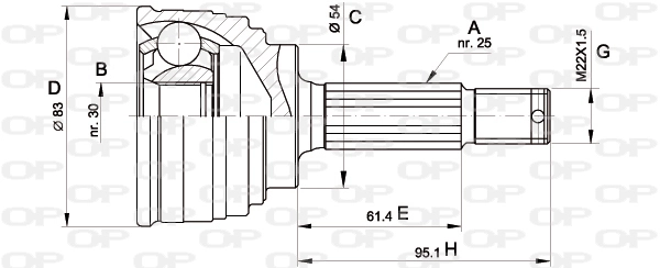 CVJ532510 Open Parts