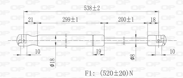 GSR602700 Open Parts Amortiguador de porton