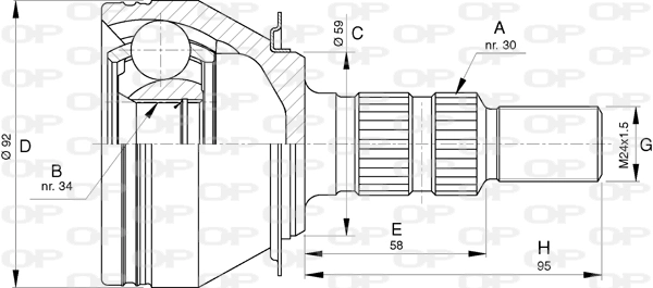CVJ578910 Open Parts