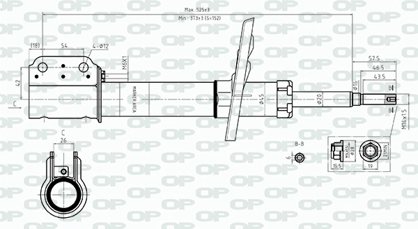 Amortiguador delantero para Renault LOGAN II (L52)