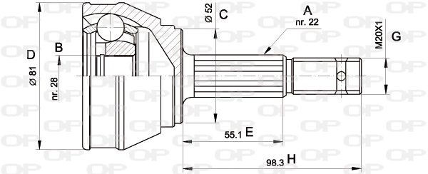 Junta homocinetica 3068K GLO