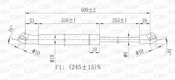 GSR637500 Open Parts Amortiguador de porton