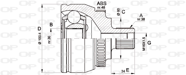 CVJ551610 Open Parts