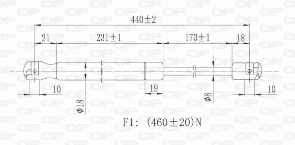 GSR613400 Open Parts Amortiguador de porton