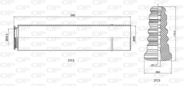 Topes de suspensión & guardapolvo amortiguador para Mazda 3 (BL)