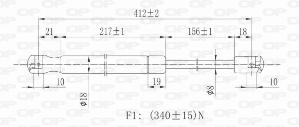GSR601100 Open Parts Amortiguador de porton