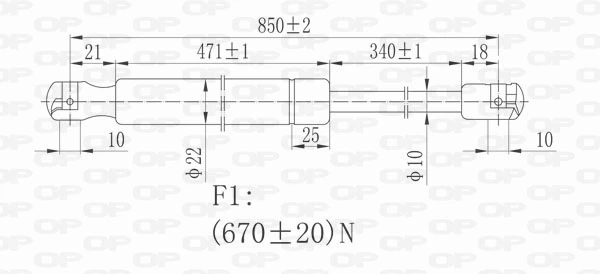 GSR637800 Open Parts Amortiguador de porton