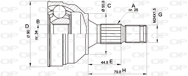 Precio del repuesto Junta homocinética exterior delantera 405 II sedán