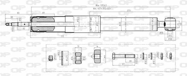 Amortiguador delantero para Mercedes C (S202)