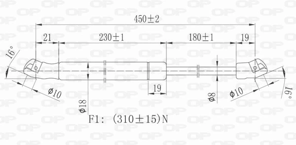 GSR613900 Open Parts Amortiguador de porton