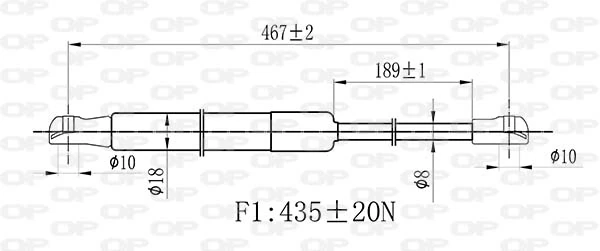 GSR647000 Open Parts Amortiguador de porton