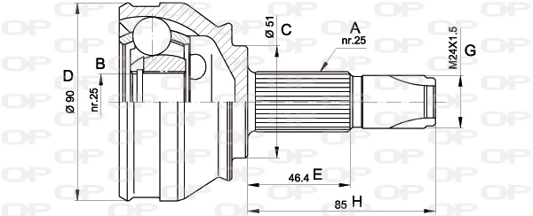 CVJ525210 Open Parts