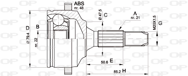 CVJ536910 Open Parts